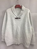 kkboxly  Plus Size Men's Shawl Neck Long Sleeve Sweater With Decorated Leather Belt