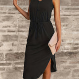 kkboxly  V Neck Tank Sundress, Casual Dress For Summer & Spring, Women's Clothing