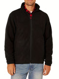 kkboxly  Men's Polar Fleece Zip Up High Neck Jacket For Fall Winter