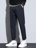 kkboxly  Plus Size Men's Solid Pants Stylish Casual Pants For Spring Fall Winter, Men's Clothing