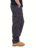 dunnmall  kkboxly  Trendy Cotton Blend Cargo Pants, Men's Multi Flap Pocket Trousers, Loose Casual Outdoor Pants, Men's Work Pants Outdoors Streetwear Hip Hop Style
