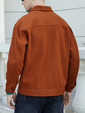 kkboxly  Men's Casual Chest Pocket Button Up Shirt Jacket For Fall Winter