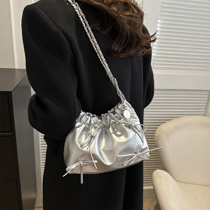 kkboxly  Mini Fashion Pleated Bucket Bag, Trendy Crossbody Bag, Women's Casual Handbag & Shoulder Bag