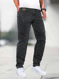 kkboxly  Men's Jeans Straight Regular Denim Jeans With Pockets, Men's Outfits