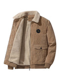 kkboxly  Men's Fall/Winter Casual Corduroy Fleece Jacket Christmas Gifts