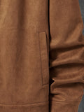 kkboxly  Men's Casual Suedette Zip Up Biker Jacket, Chic Faux Leather Jacket