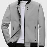 kkboxly  Men's Fashion Baseball Collar Zipper Slim Varsity Jackets