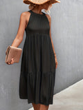 kkboxly  Ruffle Hem Halter Neck Dress, Casual Sleeveless Dress For Spring & Summer, Women's Clothing