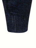 kkboxly  Men's Spring New Casual Long-sleeved Turtleneck With Zipper Knitted Pullover Sweater Warm Pocket Stitching Pullover Sweater For Autumn And Winter