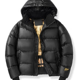 kkboxly  Men's Stylish Solid Puffer Coat With Pockets, Casual Breathable Zip Up Long Sleeve Warm Hooded Top For City Walk Street Hanging Winter Outdoor Activities (This Style Is Small, It Is Recommended To Buy One Size Larger)