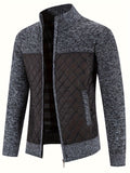 kkboxly  Men's Warm Sweater Casual Jacket, Stand Collar Jacket Coat For Fall Winter