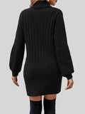 kkboxly  Turtleneck Sweater Dress, Casual Long Sleeve Solid Dress, Women's Clothing