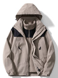 kkboxly  Stay Protected in Style: Men's 3-in-1 Windbreaker Jacket with Detachable Liner for Winter Outdoors
