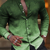 kkboxly  Men's Shirt Top Turn-Down Collar Long Sleeve Closure Male Casual Shirt For Men Daily Vacation Streetwear