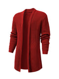 kkboxly  Elegant Slightly Stretch Knit Cardigan Coat, Men's Casual Vintage Style V Neck Sweater Cardigan For Fall Winter