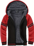 PLUS SIZE Men's Winter Heavyweight Fleece Sherpa Lined Zipper Hoodie Sweatshirt Men's Clothes