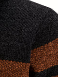 kkboxly  Warm Fleece Cardigan Sweater, Men's Casual Hooded Jacket For Outdoor Activities