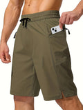 kkboxly  Men's Zip Pocket Swimming Trunks, Swimwear, Quick Dry Lightweight Breathable UV Protection Beach Shorts, Mens Clothing