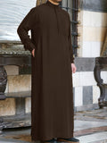 kkboxly  Men's Saudi Arabic Thobe Jubba Dishdasha Long Sleeve Robe, Islamic Abaya Dress, Ramadan Muslim Dress Middle East Islamic Clothing