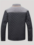 kkboxly  Warm Lightweight Winter Jacket, Men's Casual Stand Collar Cotton Padded Coat