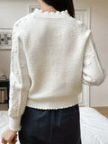 kkboxly  V Neck Loose Cardigans, Casual Solid Drop Shoulder Long Sleeve Spring Fall Knit Cardigan, Women's Clothing