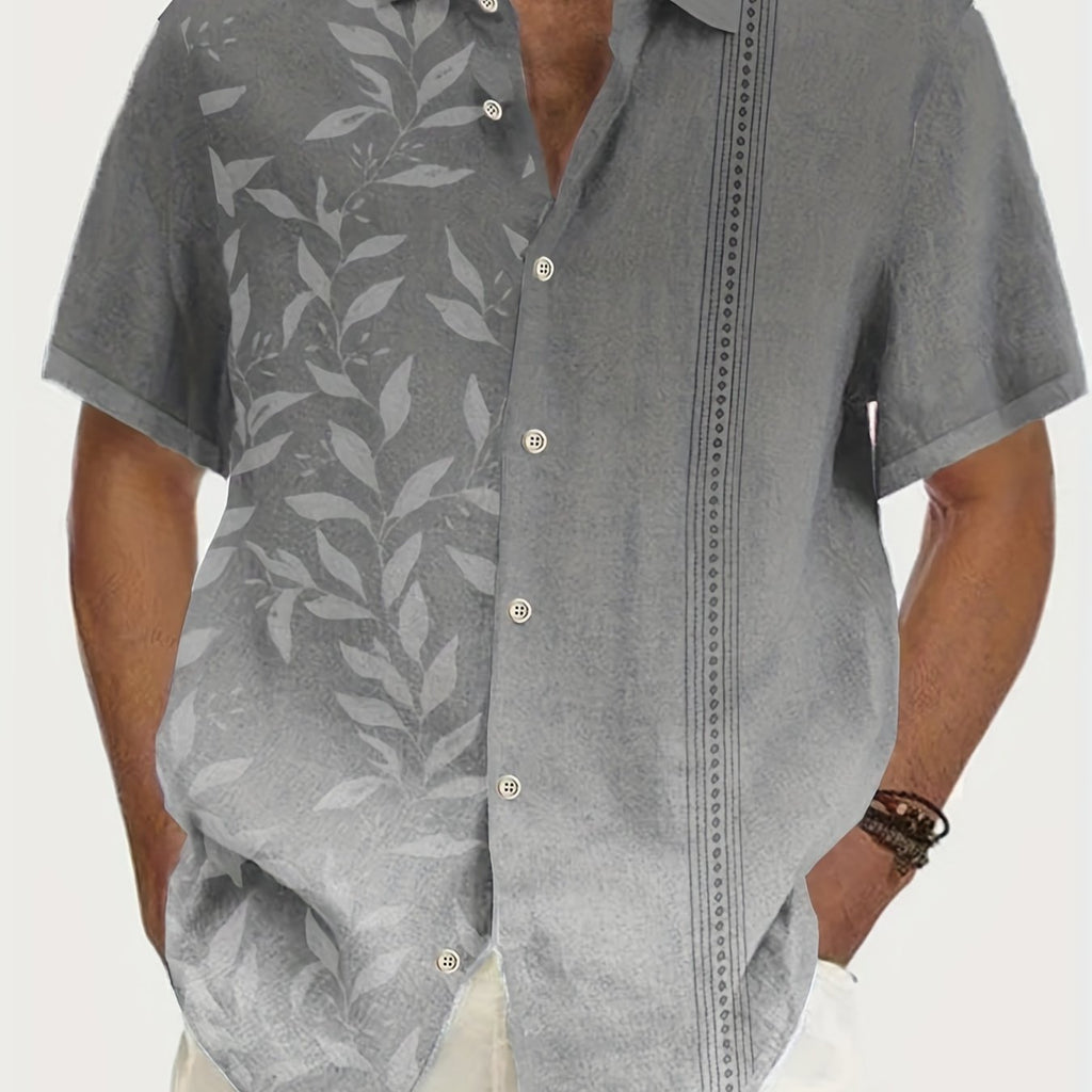 kkboxly  Men's Plus Size Hawaiian Floral Button Up Shirt - Comfortable and Stylish for Vacation, Beach, and Leisurewear