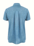 2025 kkboxly  Plus Size Men's Casual Solid Shirt For Outdoor/workout, Trendy Oversized Loose Fit Short Sleeve Shirt Tops For Big & Tall Males, Men's Clothing