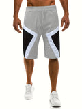 kkboxly  Men's Color Block Drawstring Shorts, Summer Clothings For Running, Basketball, Athletics