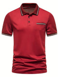 kkboxly  Men's Causal V-neck Button Up Short Sleeve Polo Shirts Men's Comfortable Tops For Summer