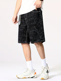 kkboxly  Vintage Style Plaid Denim Shorts, Men's Casual Street Style Denim Shorts For Summer