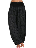 kkboxly  Boho Paisley Floral Print Harem Pants, Bohemian Loose Elastic Waist Pants For Spring & Summer, Women's Clothing