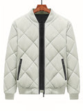 kkboxly  Warm Fleece Thickened Jacket, Men's Casual Baseball Collar Zip Up Jacket Coat For Fall Winter