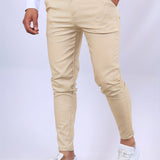 kkboxly Slim Fit Elegant Slacks, Men's Casual Vintage Style Stretch Dress Pants For Dating Banquet Party