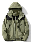 kkboxly  Stay Protected in Style: Men's 3-in-1 Windbreaker Jacket with Detachable Liner for Winter Outdoors