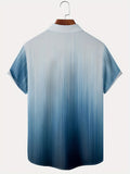 kkboxly  Plus Size Lapel Mens Hawaiian Shirt Gradient Color Button Down Shirts, Top Blouse Shirts, Short Sleeve Dress Shirts