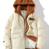 kkboxly Men's Classic Warm Hooded Jacket, Casual Zip Up Comfy Coat For Fall Winter Outdoor, Gift For Men