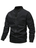 kkboxly  Men's Casual Sports Oversized Jacket, Plus Size Outdoor Comfortable Zip Up Jacket