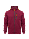 kkboxly  Solid Color Men's Hooded Jacket Casual Long Sleeve Hoodies With Zipper Gym Sports Hooded Coat For Spring Fall