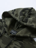 kkboxly  Men's Camo Loose Pullover Hooded Fleece Sweatshirt For Autumn And Winter