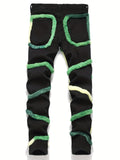 kkboxly  Stylish Men's Jeans Straight Skinny Street Style Denim Jeans With Pockets, Men's Outfits