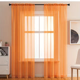 kkboxly 1pcs/set Pure Colour Sheer Voile Window Treatment With Rod Pocket Curtain Panels Suitable For Use In Kitchens, Bedrooms, And Living Rooms (white 52x84)