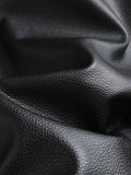 kkboxly  Full Zip Up PU Jacket, Men's Casual Windbreaker Jacket Faux Leather Coat Lapel Coat For Spring Autumn