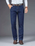 kkboxly  Chic Jeans For Business, Men's Semi-formal Stretch Dress Pants For All Seasons, Father's Gift