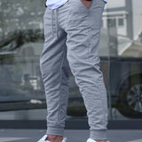 kkboxly kkboxly  Solid Color Men's Spring Summer Thin Drawstring Sweatpants With Pockets For Outdoor, Running Jogging