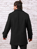 kkboxly  Plus Size Men's Solid Fleece Coat Fashion Casual Elegant Tops Button Up Jacket For Fall Winter, Men's Clothing