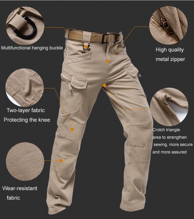 kkboxly Men's Tactical Cargo Pants: Multi-Pocket, Loose Fit, Perfect for Outdoor Work & Hiking