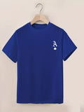 kkboxly  Spade A Print, Men's Graphic T-shirt, Casual Comfy Tees For Summer