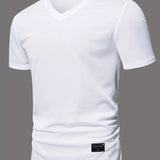 kkboxly  Men's V-neck T-Shirts Casual Sports Loose Short Sleeve Tees Top Summer Clothes