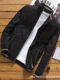 kkboxly  Men's Fashion Casual Mature Band Collar Jacket For Spring/autumn, Oversized Loose Fit Long Sleeve Coat For Males, Men's Clothing, Plus Size