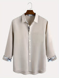 kkboxly  Plus Size Men's Casual Shirt Plaid Long Sleeve Shirt Elegant Handsome Tops For Spring Fall Winter, Men's Clothing